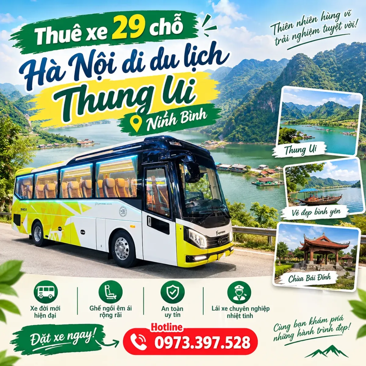 Thuê xe 29 chỗ Hà Nội đi du lịch Thung Ui Ninh Bình Thuê xe 29 chỗ Hà Nội đi du lịch Thung Ui Ninh Bình