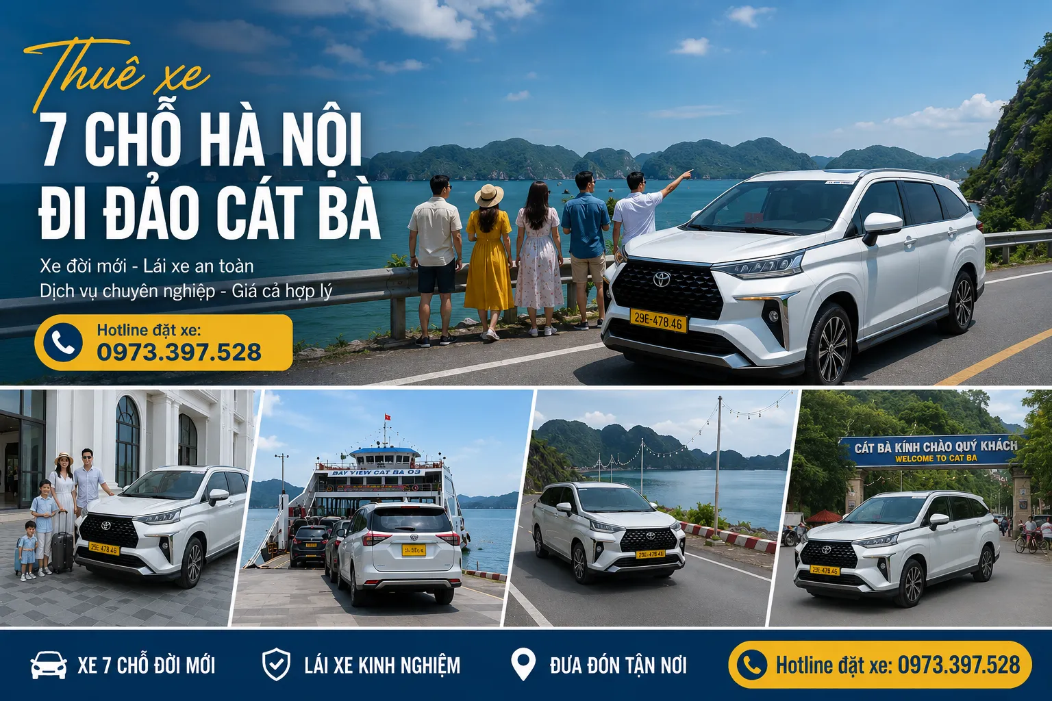 Thuê xe 7 chỗ Hà Nội đi du lịch Đảo Cát Bà, Hải Phòng