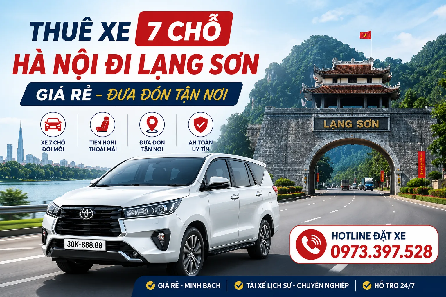 Thuê xe 7 chỗ Hà Nội đi Lạng Sơn - Giá rẻ, đưa đón tận nơi