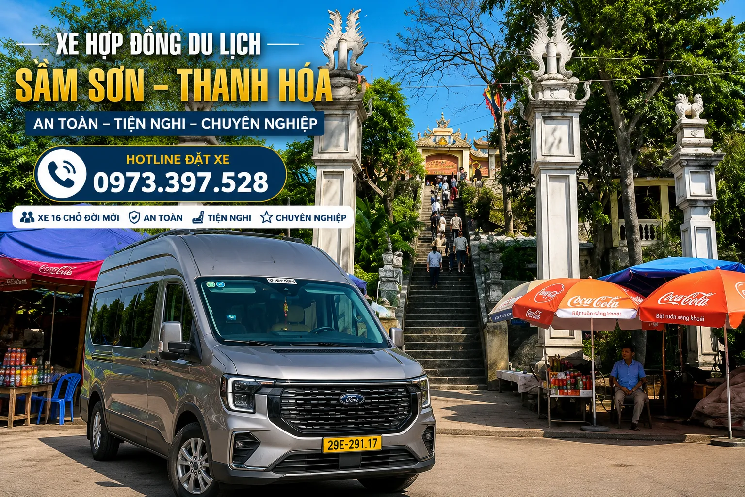 Xe 16 chỗ TP Hà Nội đi lễ Đền Độc Cước, Sầm Sơn, Thanh Hóa Xe 16 chỗ TP Hà Nội đi lễ Đền Độc Cước, Sầm Sơn, Thanh Hóa