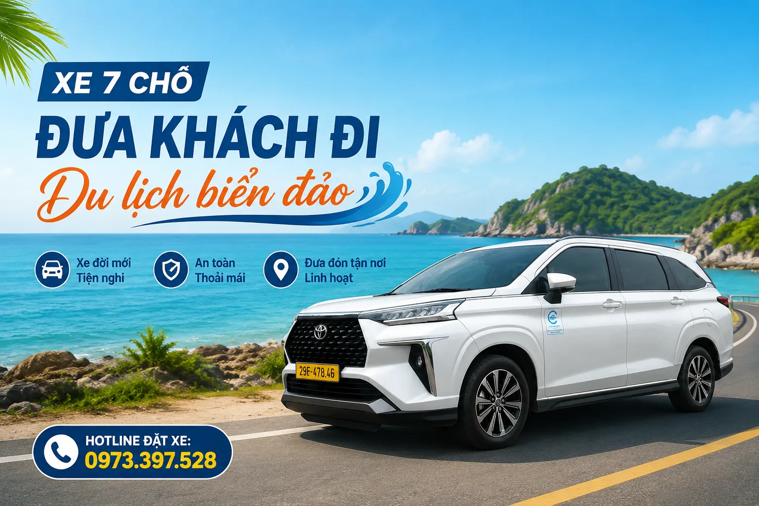 Xe 7 chỗ đưa khách đi du lịch biển đảo Xe 7 chỗ đưa khách đi du lịch biển đảo
